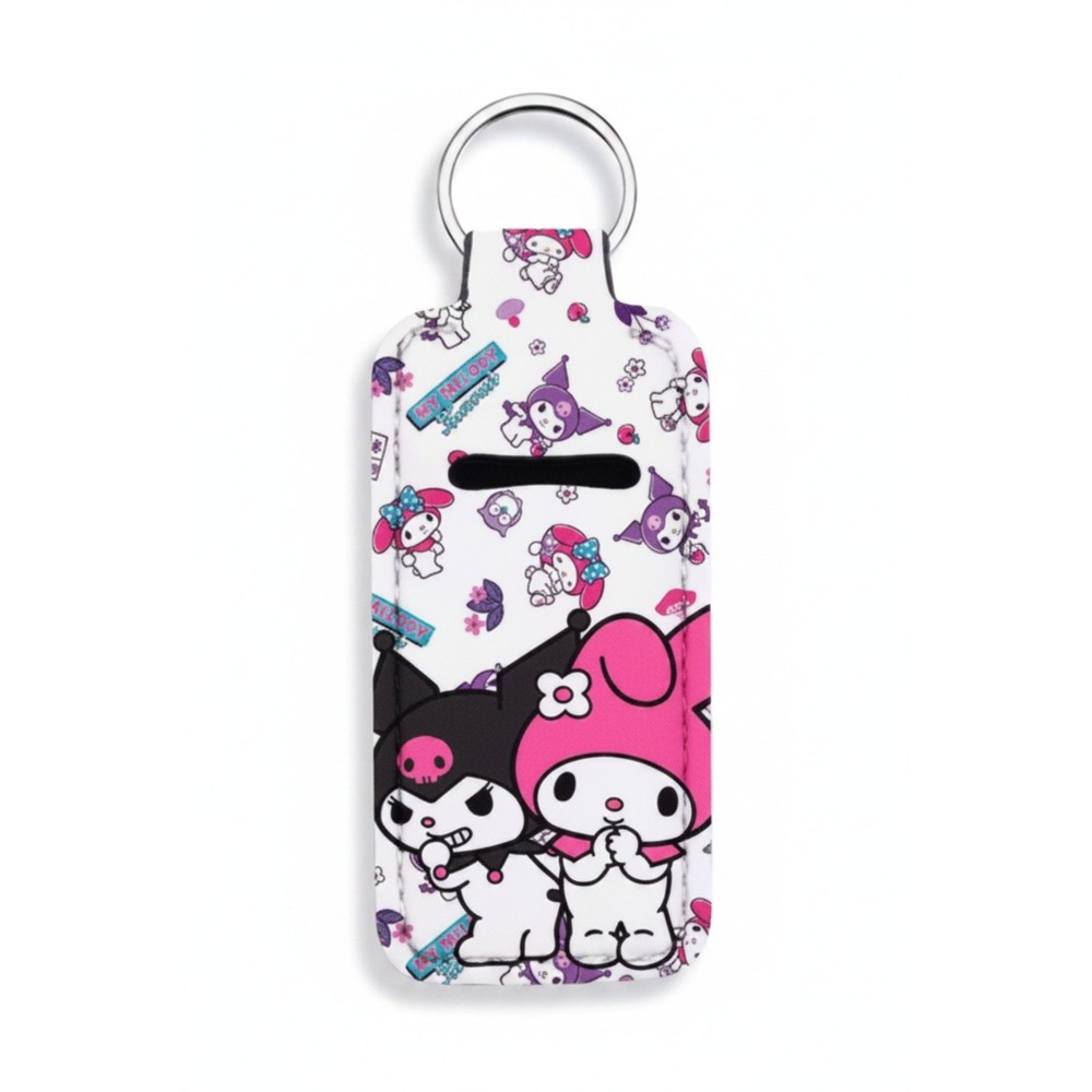 Sanrio Kuromi My Melody Chapstick Holder Keychain Lip Balm Sleeve White Pink